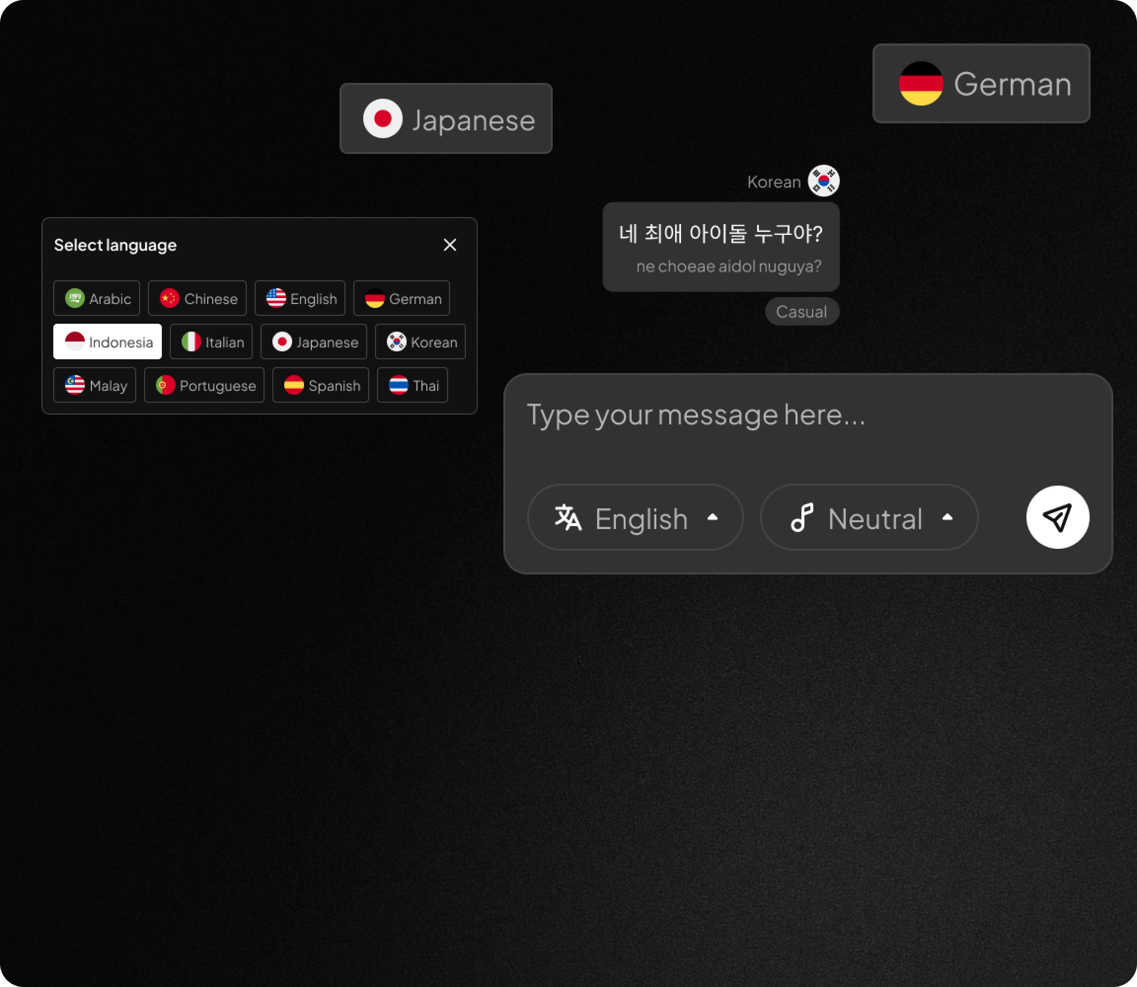 Maleo AI Translator background